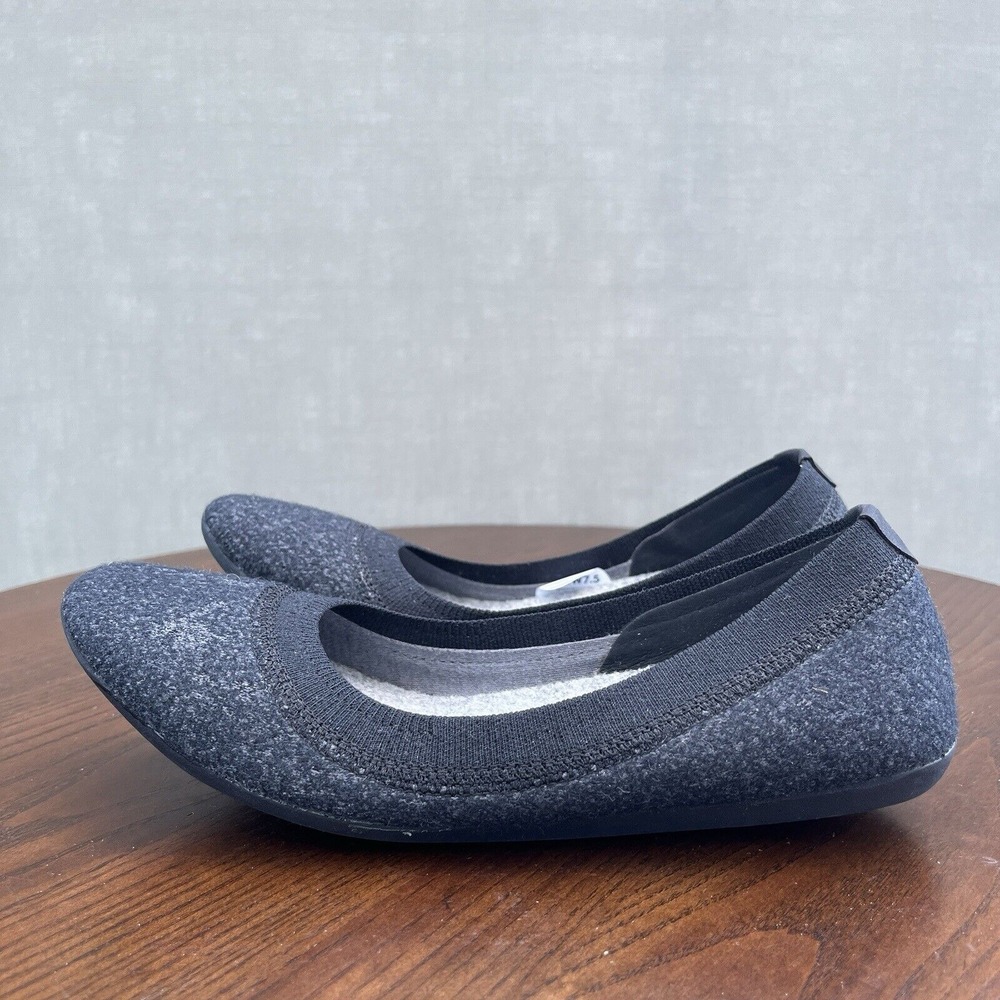 Allbirds Wool Breezers‎ Shoes Women's Size 7.5 Black Ballet Flat Slip On Loafers
